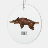 Afbeelding van de cartoon van het varkenroast/van keramisch ornament (Links)