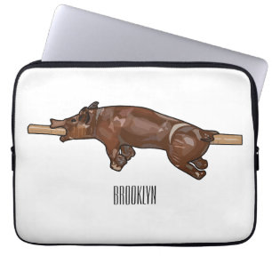 Afbeelding van de cartoon van het varkenroast/van laptop sleeve