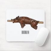 Afbeelding van de cartoon van het varkenroast/van muismat (Met muis)