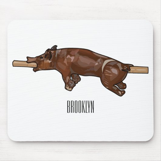 Afbeelding van de cartoon van het varkenroast/van muismat (Voorkant)