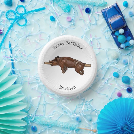 Afbeelding van de cartoon van het varkenroast/van papieren kommen (Feest)