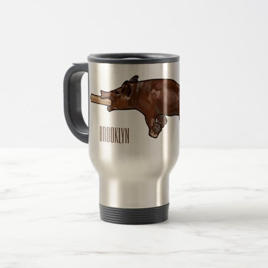 Afbeelding van de cartoon van het varkenroast/van reisbeker (Voorkant links)