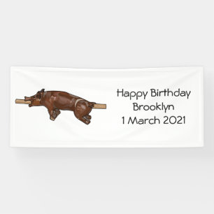 Afbeelding van de cartoon van het varkenroast/van  spandoek