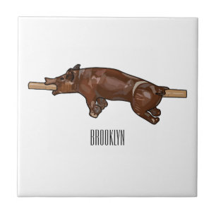 Afbeelding van de cartoon van het varkenroast/van tegeltje