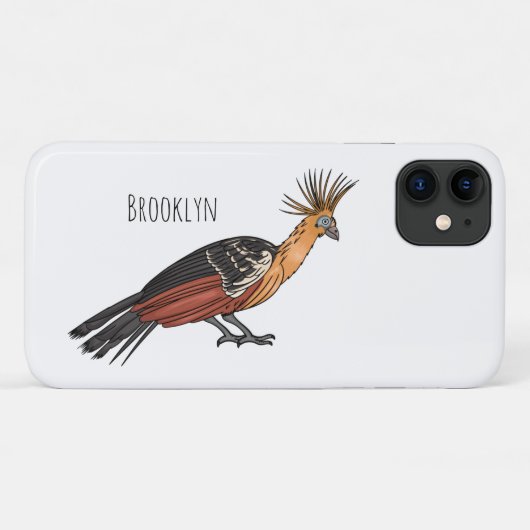 Afbeelding van de cartoon van hoatzin Case-Mate iPhone case (Achterkant (horizontaal))