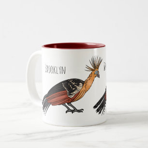 Afbeelding van de cartoon van hoatzin tweekleurige koffiemok