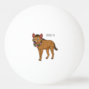 Afbeelding van de cartoon van hyena en bloemen pingpongballen