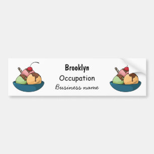 Afbeelding van de cartoon van ijs bumpersticker
