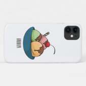 Afbeelding van de cartoon van ijs Case-Mate iPhone case (Achterkant (horizontaal))