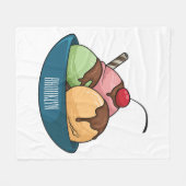 Afbeelding van de cartoon van ijs fleece deken (Voorkant (Horizontaal))