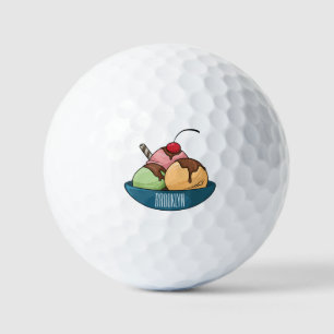 Afbeelding van de cartoon van ijs golfballen