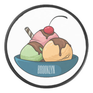 Afbeelding van de cartoon van ijs hockey puck