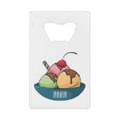 Afbeelding van de cartoon van ijs kredietkaart flessenopener (Voorkant)