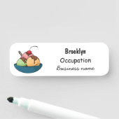 Afbeelding van de cartoon van ijs naamplaatje (In situ)