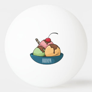 Afbeelding van de cartoon van ijs pingpongballen