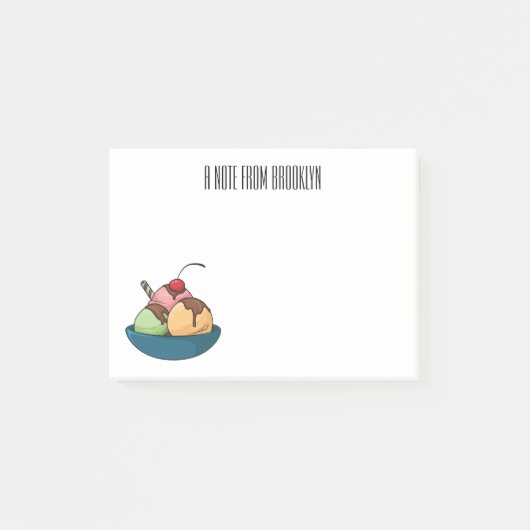 Afbeelding van de cartoon van ijs post-it® notes (Voorkant)