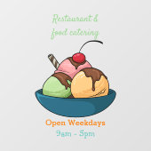 Afbeelding van de cartoon van ijs raamsticker (Vel)