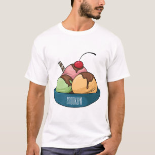 Afbeelding van de cartoon van ijs t-shirt