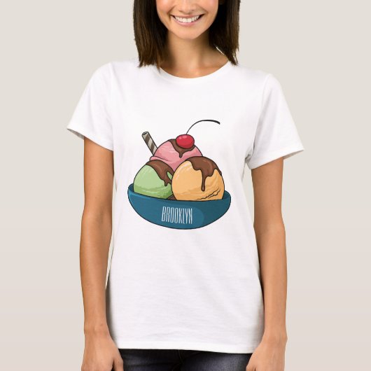 Afbeelding van de cartoon van ijs t-shirt (Voorkant)