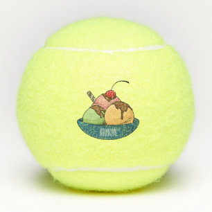 Afbeelding van de cartoon van ijs tennisballen
