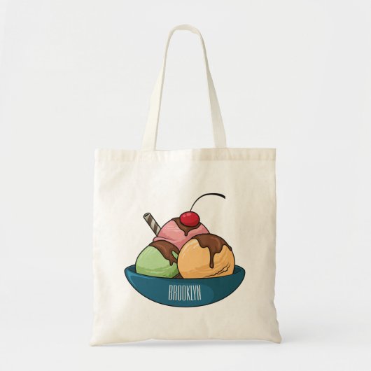 Afbeelding van de cartoon van ijs tote bag (Voorkant)