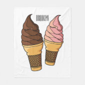 Afbeelding van de cartoon van ijscrème fleece deken (Voorkant)