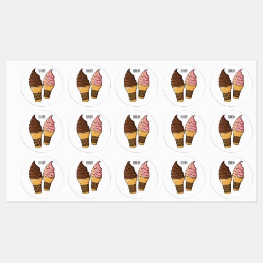 Afbeelding van de cartoon van ijscrème labels (Vel)