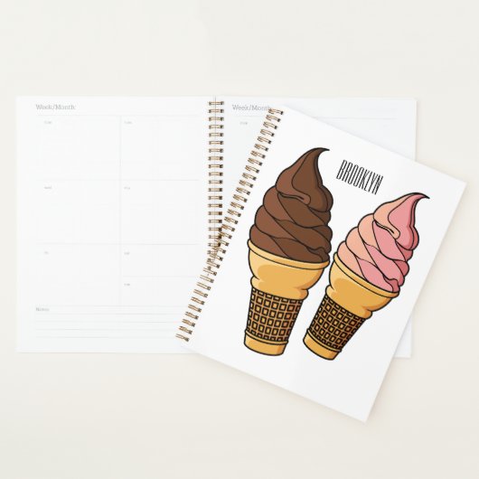 Afbeelding van de cartoon van ijscrème planner (Display)