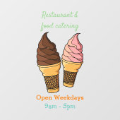 Afbeelding van de cartoon van ijscrème raamsticker (Vel)