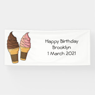 Afbeelding van de cartoon van ijscrème spandoek