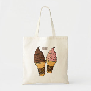 Afbeelding van de cartoon van ijscrème tote bag