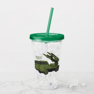 Afbeelding van de cartoon van militaire raketten acryl drinkbeker