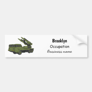 Afbeelding van de cartoon van militaire raketten bumpersticker
