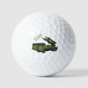Afbeelding van de cartoon van militaire raketten golfballen