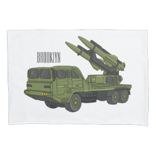 Afbeelding van de cartoon van militaire raketten kussensloop