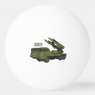 Afbeelding van de cartoon van militaire raketten pingpongballen