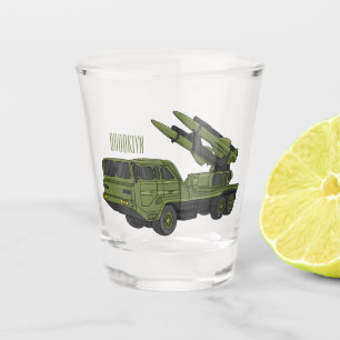 Afbeelding van de cartoon van militaire raketten shot glas