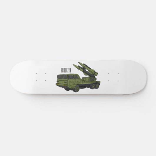 Afbeelding van de cartoon van militaire raketten skateboard (Horizontaal)