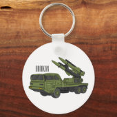 Afbeelding van de cartoon van militaire raketten sleutelhanger (Voorkant)