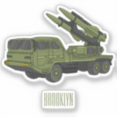 Afbeelding van de cartoon van militaire raketten sticker (Voorkant)