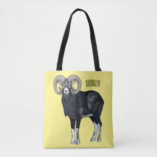 Afbeelding van de cartoon van Mouflon-schapen Draagtas