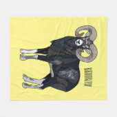 Afbeelding van de cartoon van Mouflon-schapen Fleece Deken (Voorkant (Horizontaal))