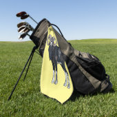 Afbeelding van de cartoon van Mouflon-schapen Golfhanddoek (Groen)