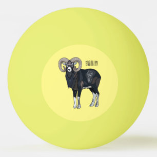 Afbeelding van de cartoon van Mouflon-schapen Pingpongballen