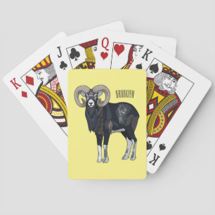 Afbeelding van de cartoon van Mouflon-schapen Pokerkaarten