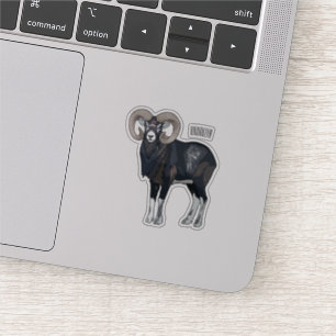 Afbeelding van de cartoon van Mouflon-schapen Sticker