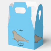 Afbeelding van de cartoon van olifantenzegels bedankdoosjes (Geopend)