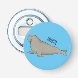 Afbeelding van de cartoon van olifantenzegels button flesopener
