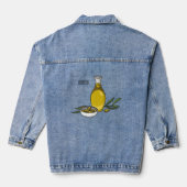 Afbeelding van de cartoon van olijfolie denim jacket (Achterkant)