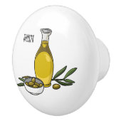 Afbeelding van de cartoon van olijfolie keramische knop (Rechts)